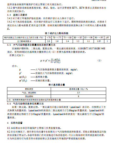 上海市：《鍋爐大氣污染物排放標準》