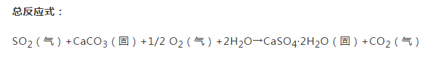 石灰石-石膏濕法脫硫技術總反應式